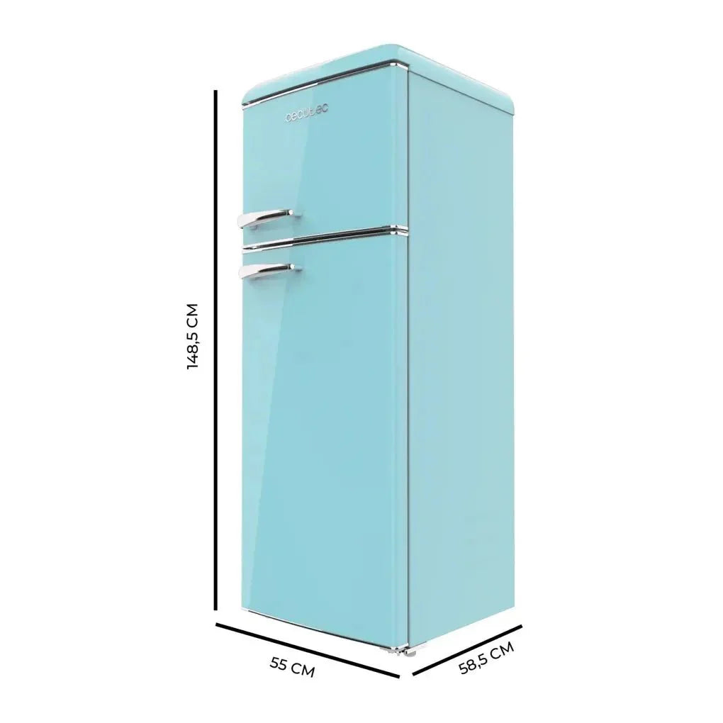 Frigorífico Retro 215L Azul con Ahorro Energético y Control de Temperatura de Cecotec