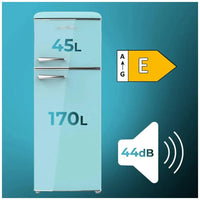 Frigorífico Retro 215L Azul con Ahorro Energético y Control de Temperatura de Cecotec