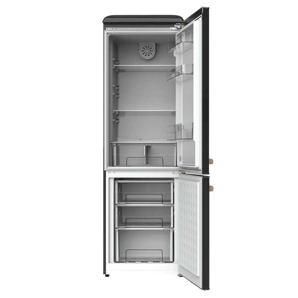 Frigorífico Retro 300L Negro, Clase E, Diseño Elegante y Eficiente Energéticamente de Cecotec