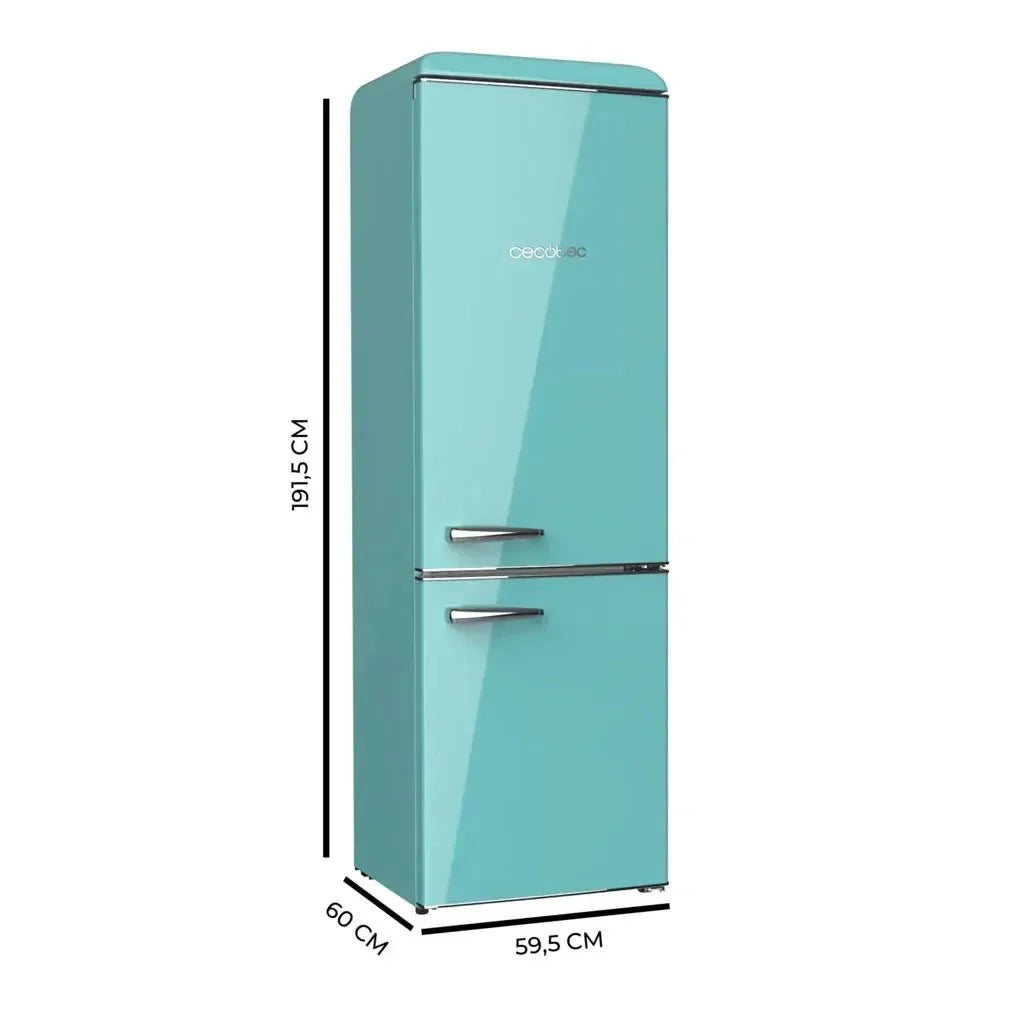Frigorífico Retro 300L Verde, Clase E, con Luz y Crisper Box para Ahorro Energético de Cecotec