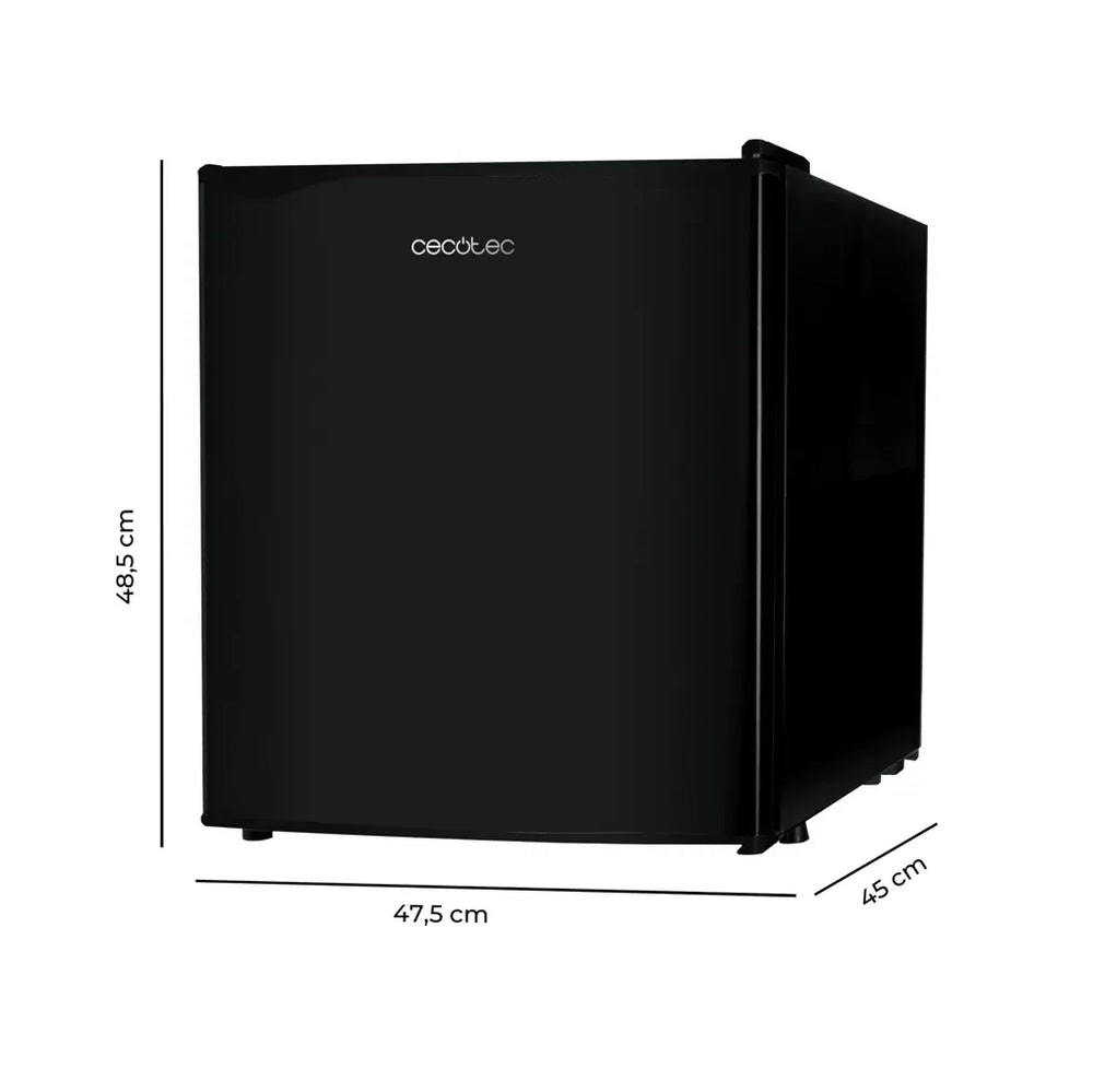 Mini Frigorífico Negro 46L, Acero Inoxidable, Eficiencia Energética Clase E de Cecotec