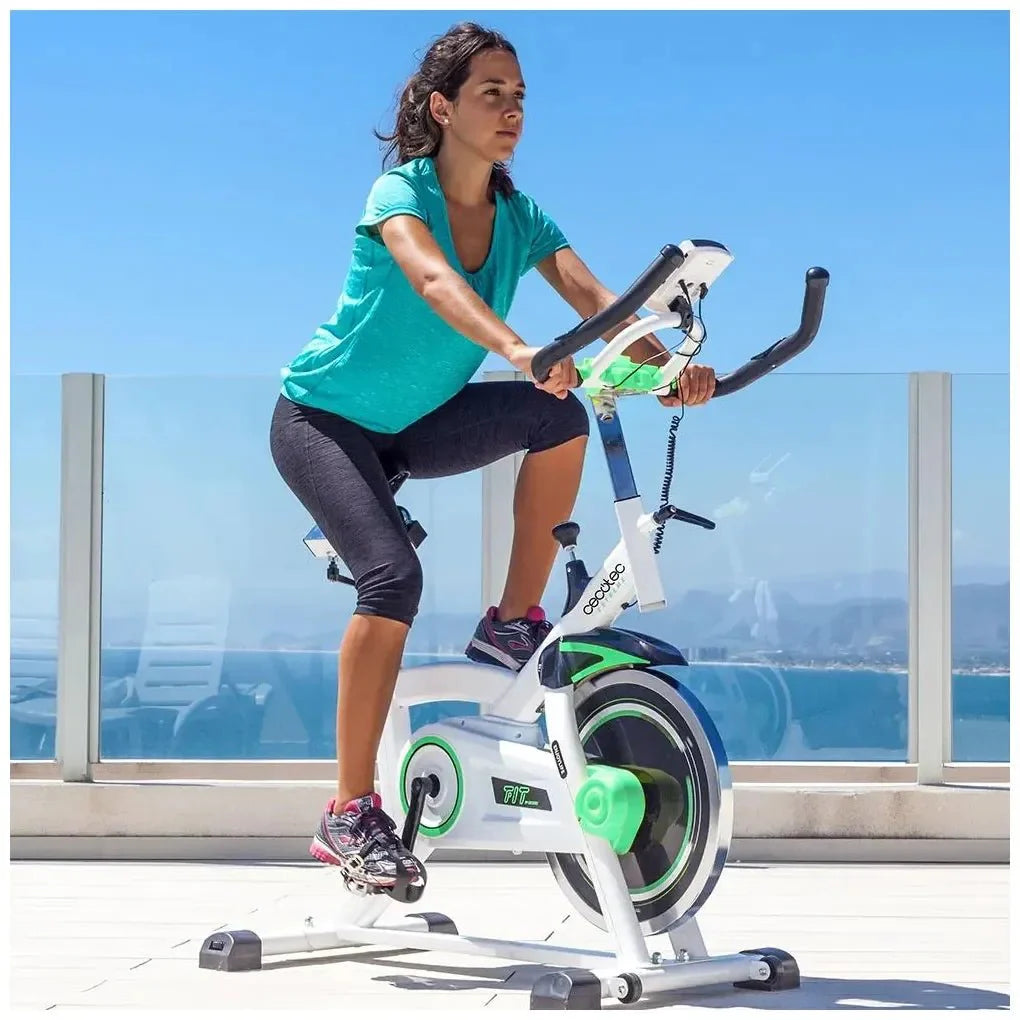 Bicicleta Spinning Estática Profesional con Volante de Inercia y Sistema Silencioso de Cecotec