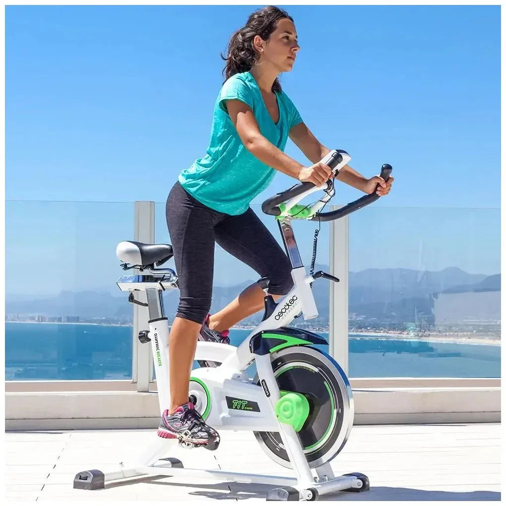 Bicicleta Spinning Estática Profesional con Volante de Inercia y Sistema Silencioso de Cecotec