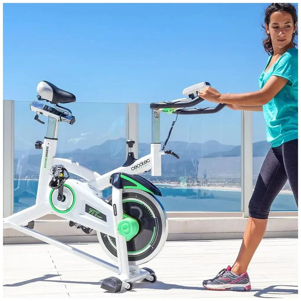 Bicicleta Spinning Estática Profesional con Volante de Inercia y Sistema Silencioso de Cecotec