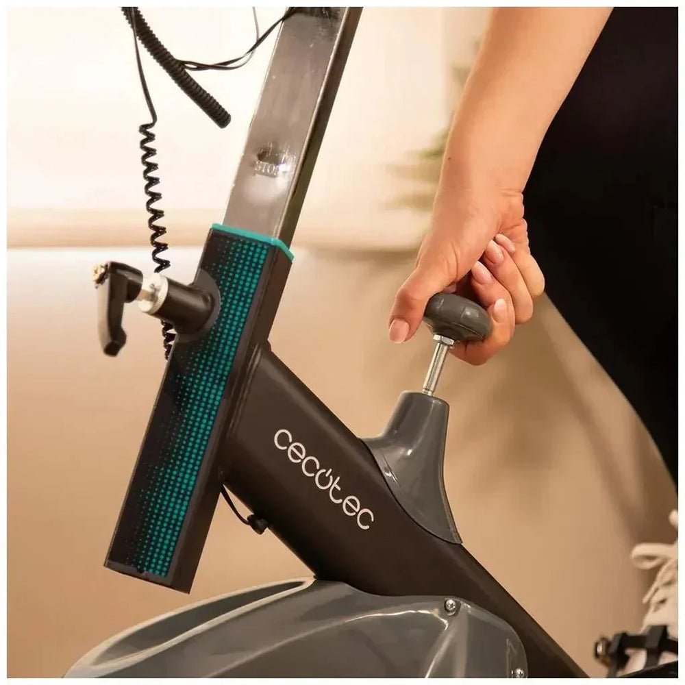Bicicleta estatica DrumFit 18000 Ceres con volante de inercia de 18 kg sistema Silence Fit y pantalla LCD Cecotec