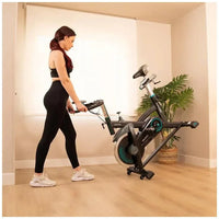 Bicicleta estatica DrumFit 18000 Ceres con volante de inercia de 18 kg sistema Silence Fit y pantalla LCD Cecotec