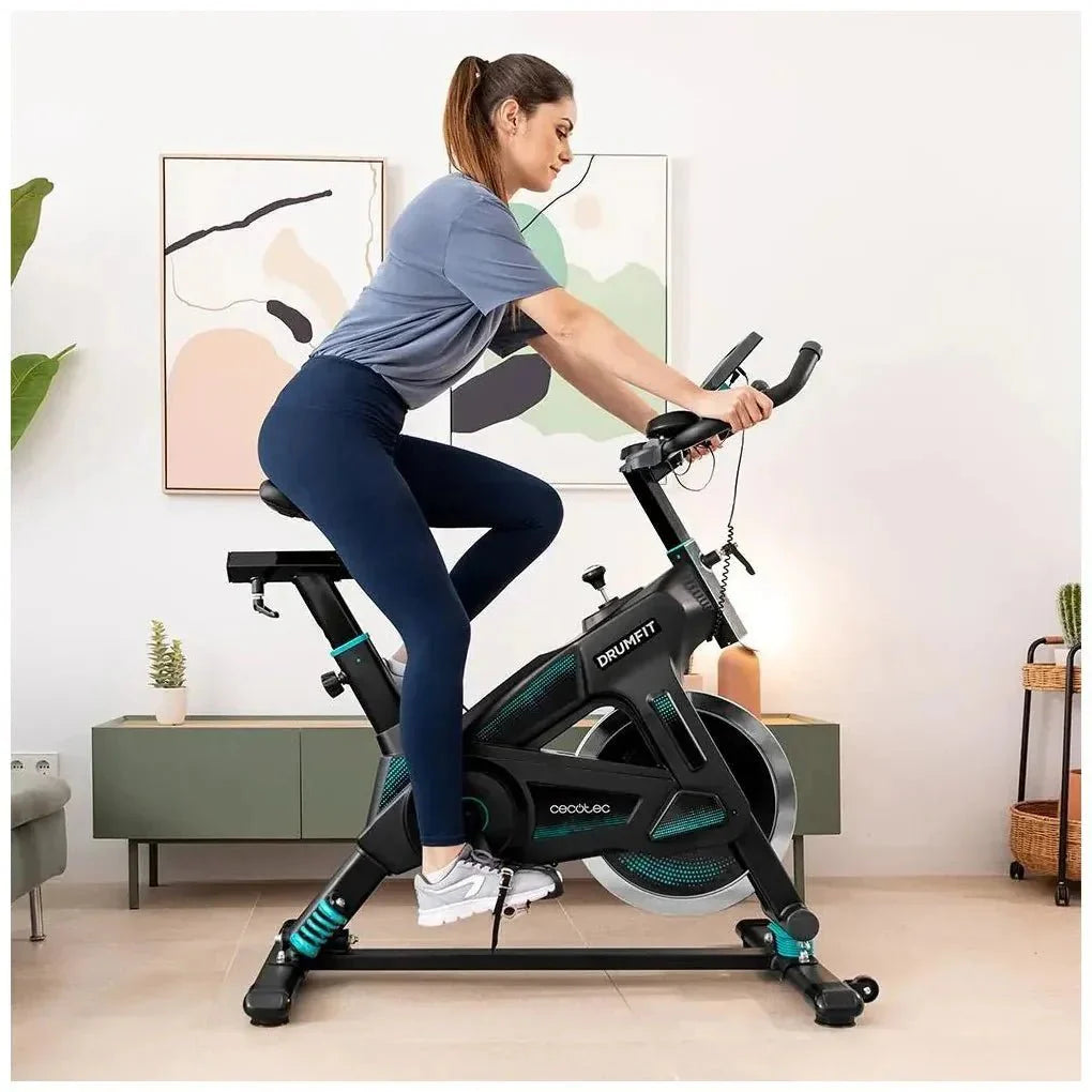Bicicleta estaticaDrumFit 23000 Kosmos Pro UltraFlex con volante de 23 kg tecnología Dynamic Pro y pantalla LCD Cecotec