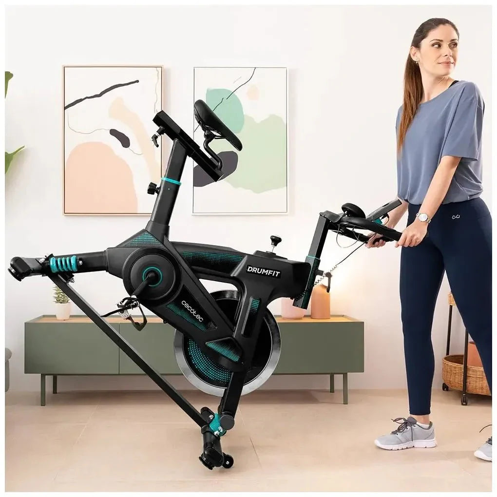 Bicicleta estaticaDrumFit 23000 Kosmos Pro UltraFlex con volante de 23 kg tecnología Dynamic Pro y pantalla LCD Cecotec
