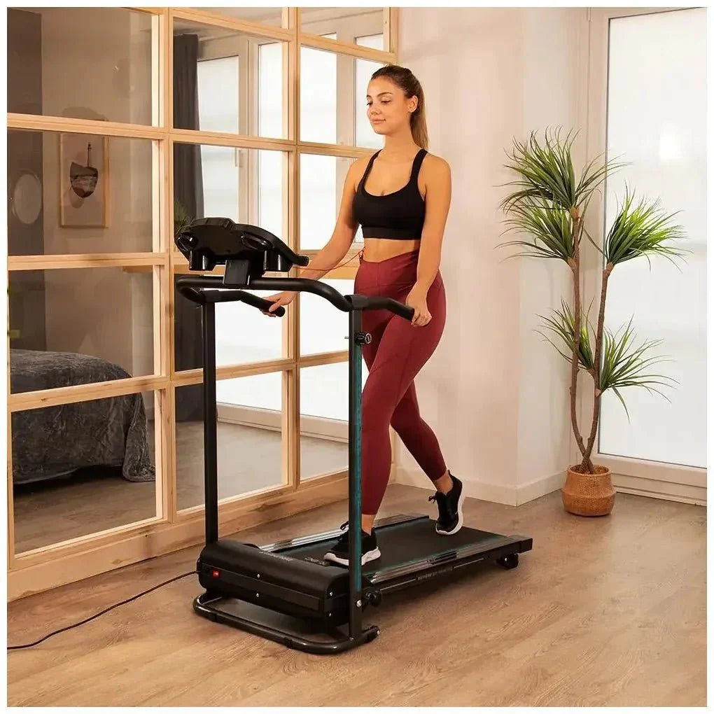 Cinta de Andar Plegable 550W con 12 Programas y Panel LCD para Entrenamiento en Casa de Cecotec