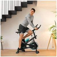 Bicicleta estatica DrumFit 6000 Forcis con volante de inercia de 6 kg resistencia manual monitor LCD y calapiés Cecotec