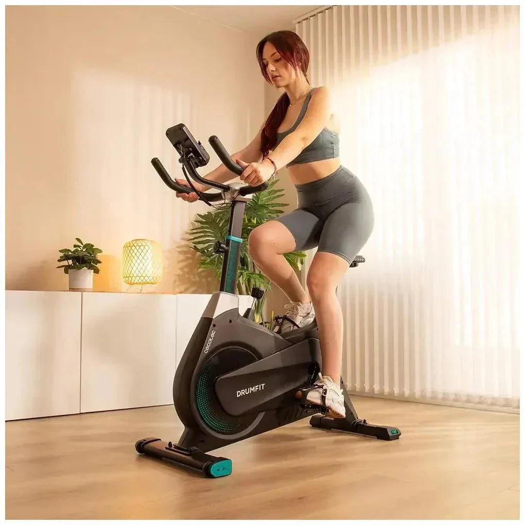 Bicicleta estatica DrumFit 4000 Magno Connected con resistencia magnética MagnetSystem conectividad Bluetooth y pantalla LCD Cecotec