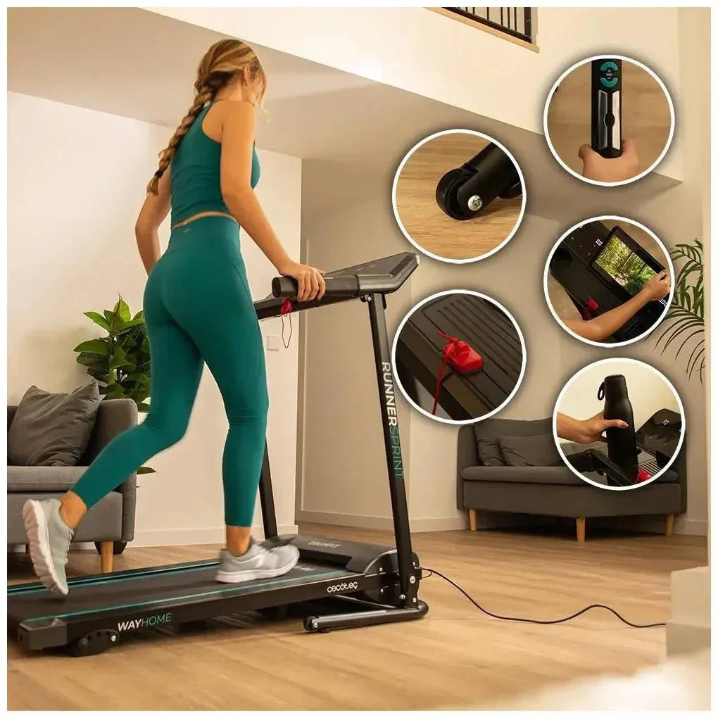 Cinta de Correr Plegable DrumFit WayHome 1000: Potente, Compacta y Versátil de Cecotec