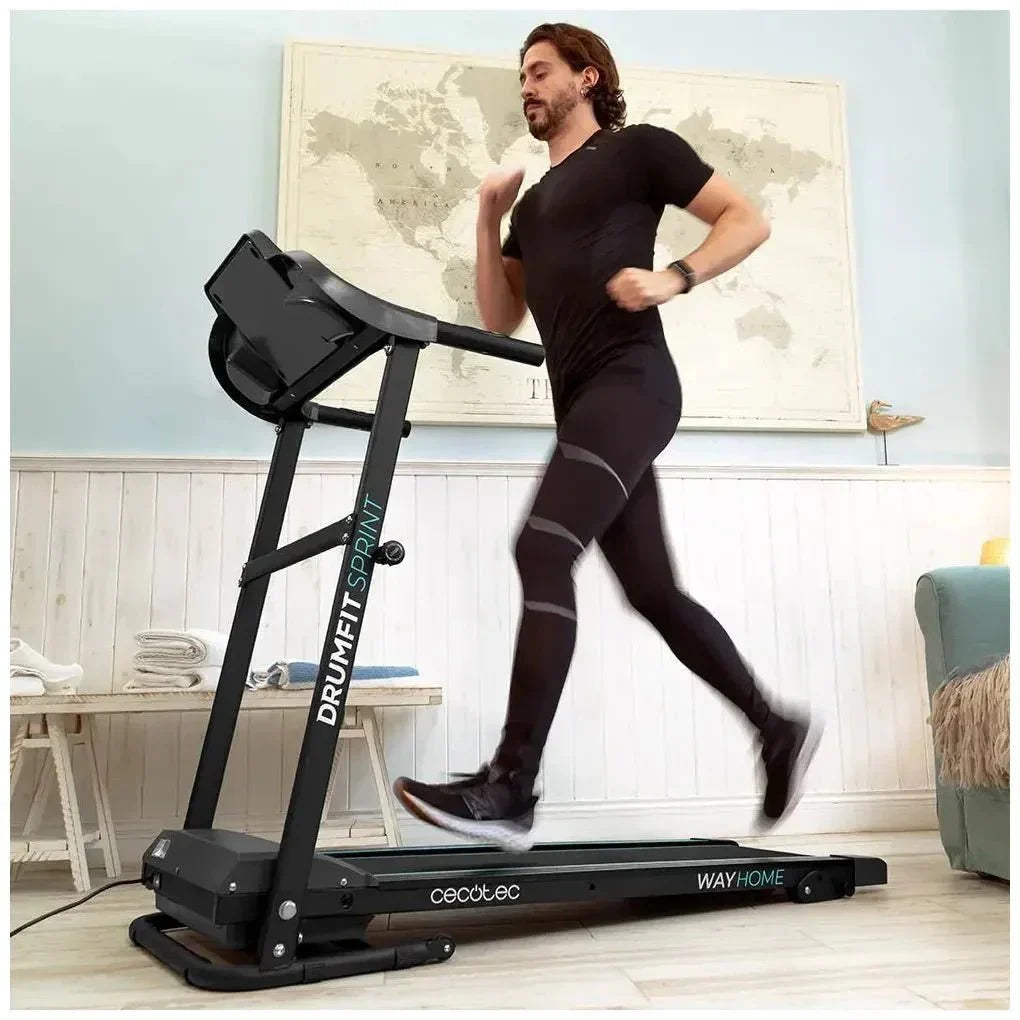Cinta de Correr Plegable 900W con 12 Programas y Panel LCD para Entrenamiento en Casa de Cecotec