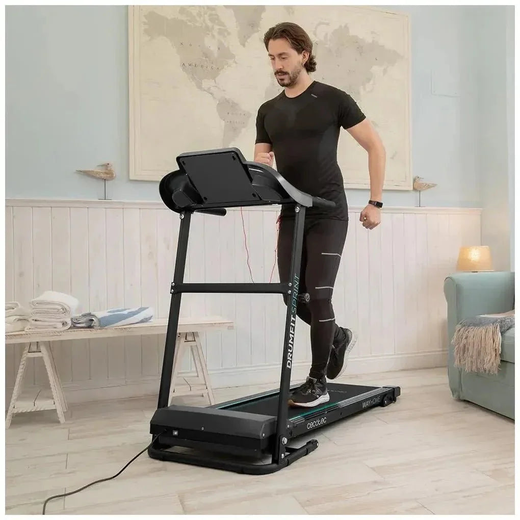 Cinta de Correr Plegable 900W con 12 Programas y Panel LCD para Entrenamiento en Casa de Cecotec