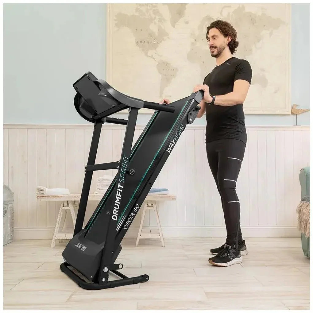 Cinta de Correr Plegable 900W con 12 Programas y Panel LCD para Entrenamiento en Casa de Cecotec