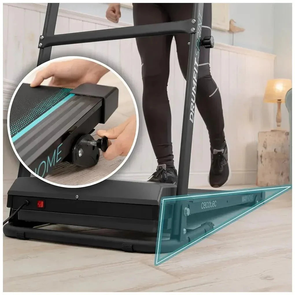 Cinta de Correr Plegable 900W con 12 Programas y Panel LCD para Entrenamiento en Casa de Cecotec