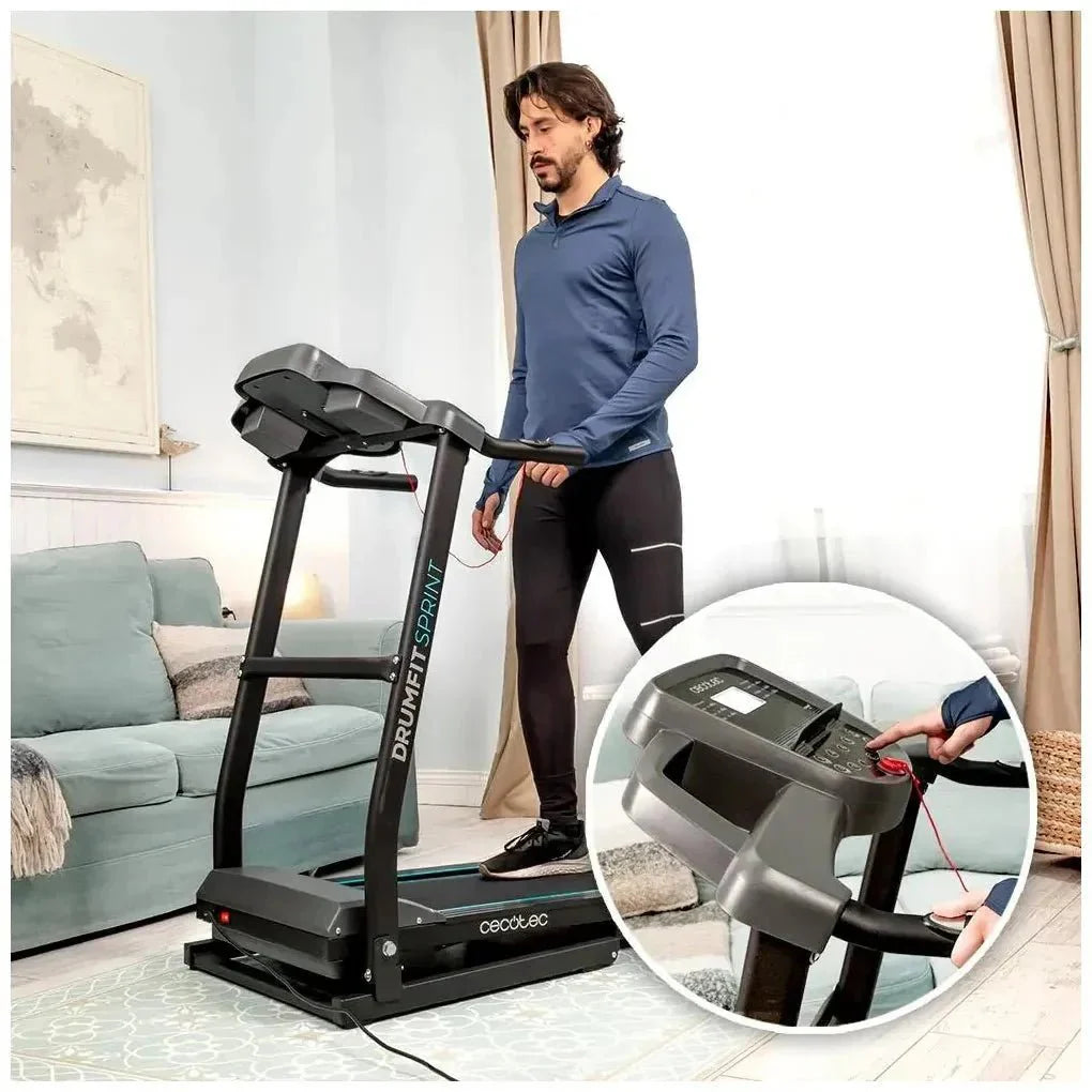 Cinta de Correr Plegable DrumFit 1500W con Bluetooth y 12 Programas de Cecotec