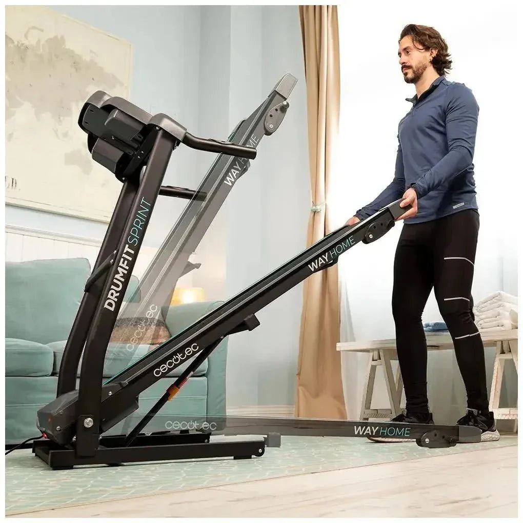 Cinta de Correr Plegable DrumFit 1500W con Bluetooth y 12 Programas de Cecotec