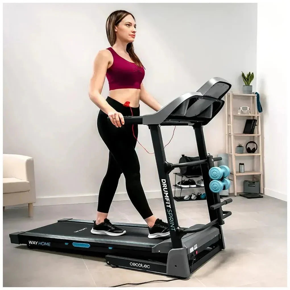 Cinta de Correr Plegable DrumFit 1700 Sprint: Potencia, Comodidad y Tecnología de Cecotec
