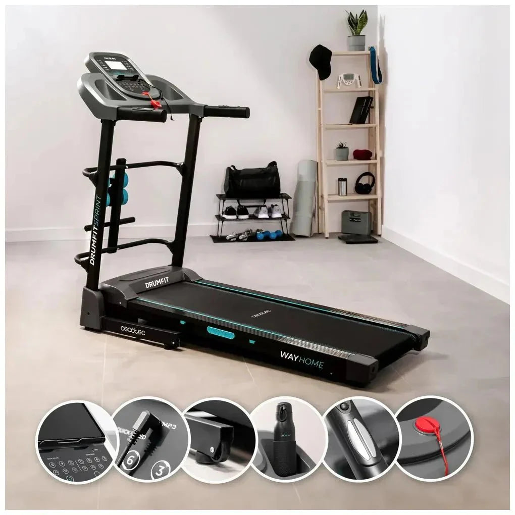 Cinta de Correr Plegable DrumFit 1700 Sprint: Potencia, Comodidad y Tecnología de Cecotec