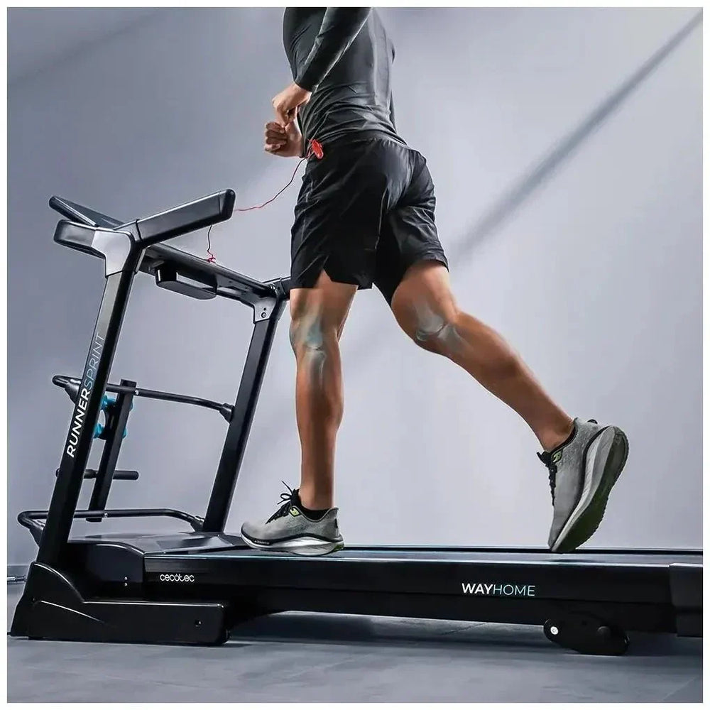 Cinta de Correr Plegable 2200W con Amortiguación y Accesorios para Entrenamiento Completo de Cecotec