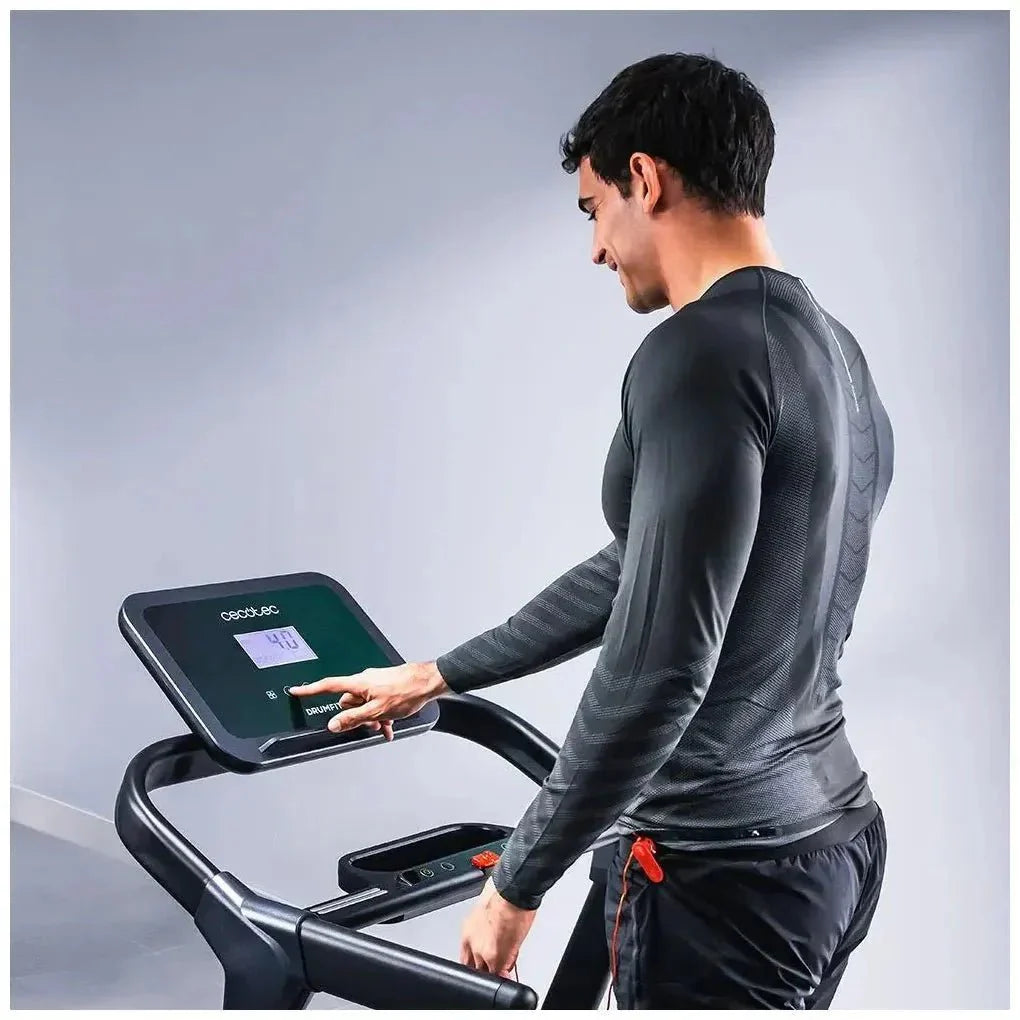 Cinta de Correr Plegable 2200W con Amortiguación y Accesorios para Entrenamiento Completo de Cecotec