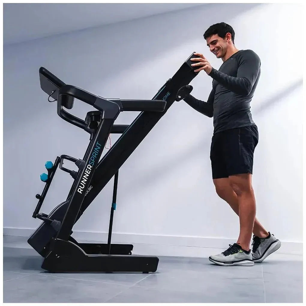 Cinta de Correr Plegable 2200W con Amortiguación y Accesorios para Entrenamiento Completo de Cecotec