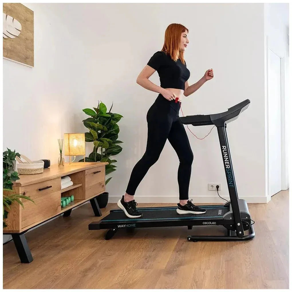 Cinta de Correr Plegable DrumFit 1200W con 12 Programas y Pantalla LED de Cecotec