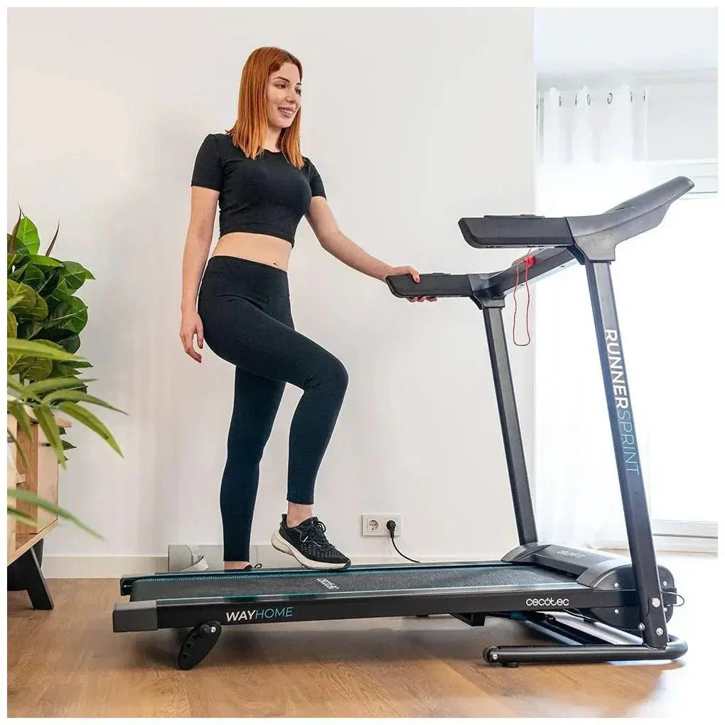 Cinta de Correr Plegable DrumFit 1200W con 12 Programas y Pantalla LED de Cecotec