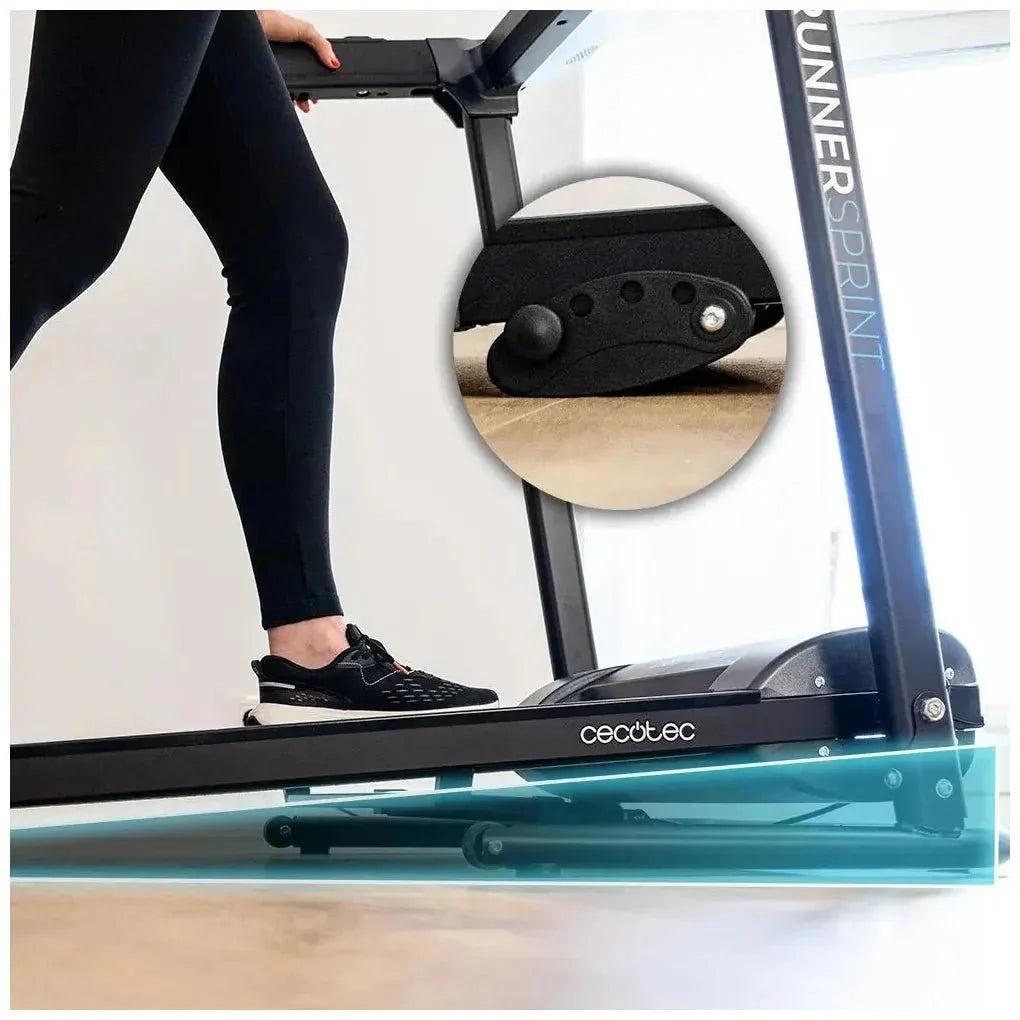 Cinta de Correr Plegable DrumFit 1200W con 12 Programas y Pantalla LED de Cecotec