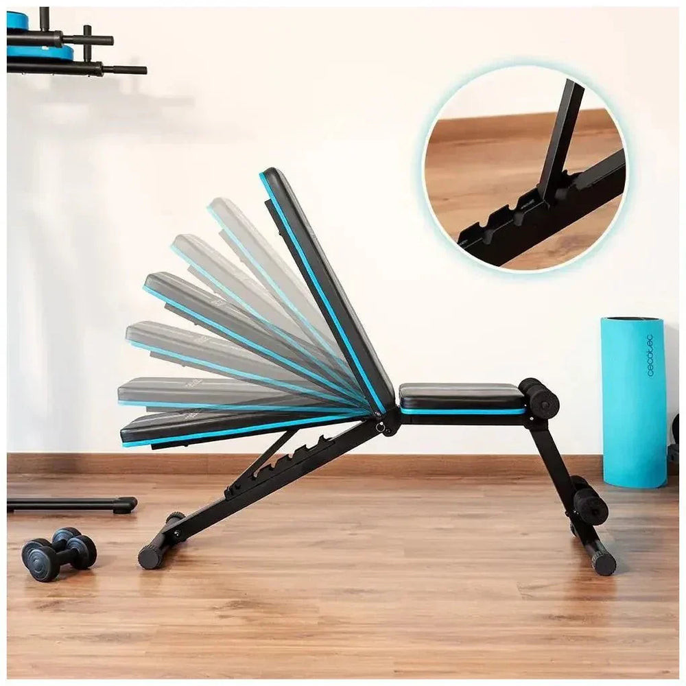 Banco de Musculación Ajustable y Plegable para Entrenamiento Completo en Casa de Cecotec
