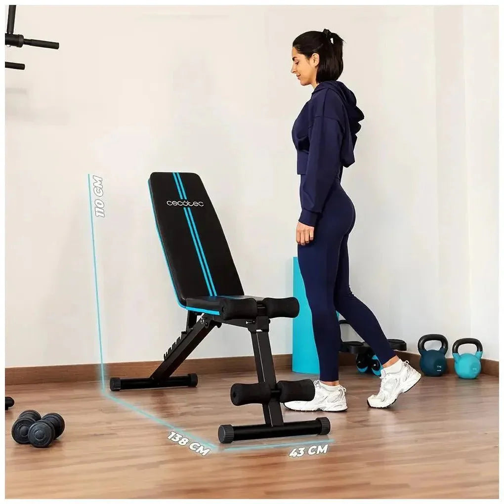 Banco de Musculación Ajustable y Plegable para Entrenamiento Completo en Casa de Cecotec