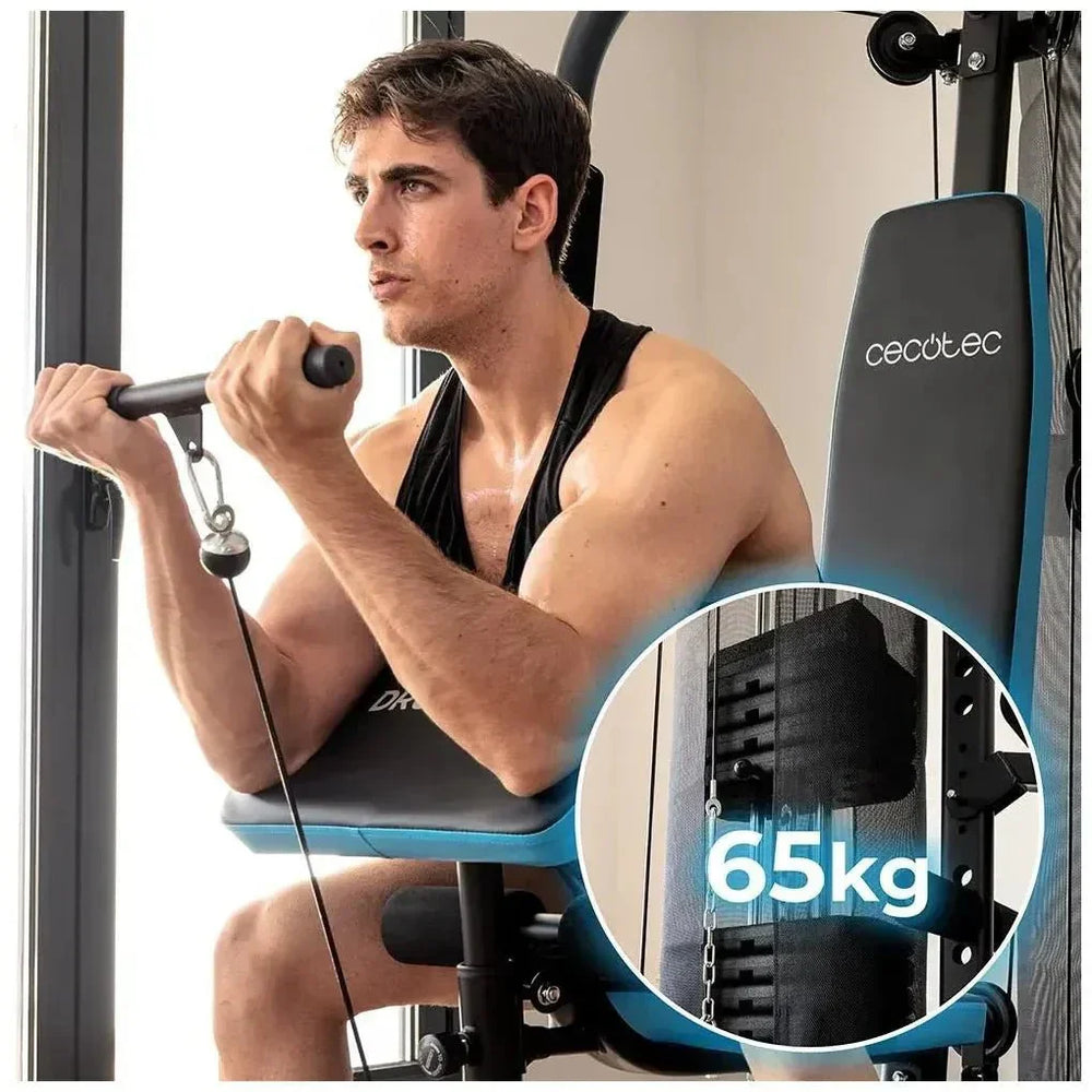 Multiestación de Entrenamiento Completo en Casa con 2 Estaciones y Pesas Ajustables de Cecotec