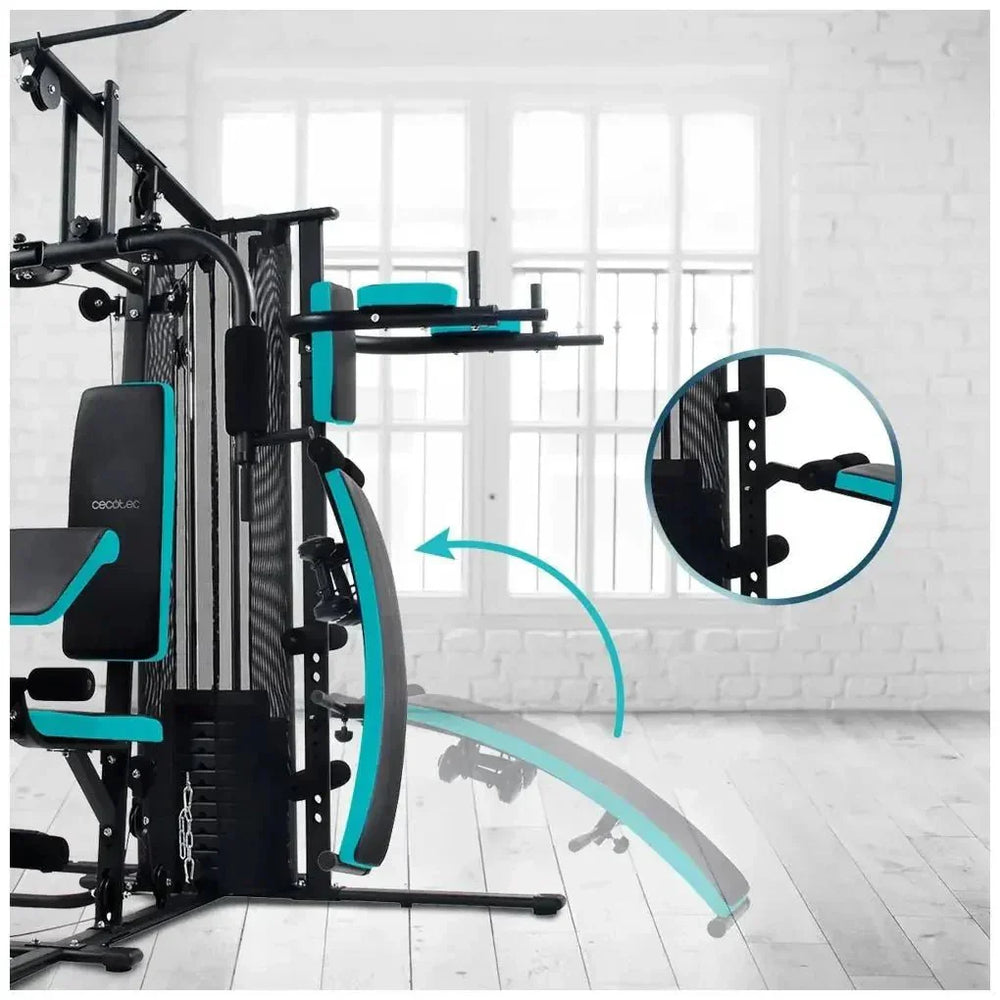 Multiestación de Entrenamiento Completo en Casa con 2 Estaciones y Pesas Ajustables de Cecotec