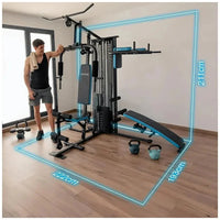 Multiestación de Entrenamiento Completo en Casa con 2 Estaciones y Pesas Ajustables de Cecotec