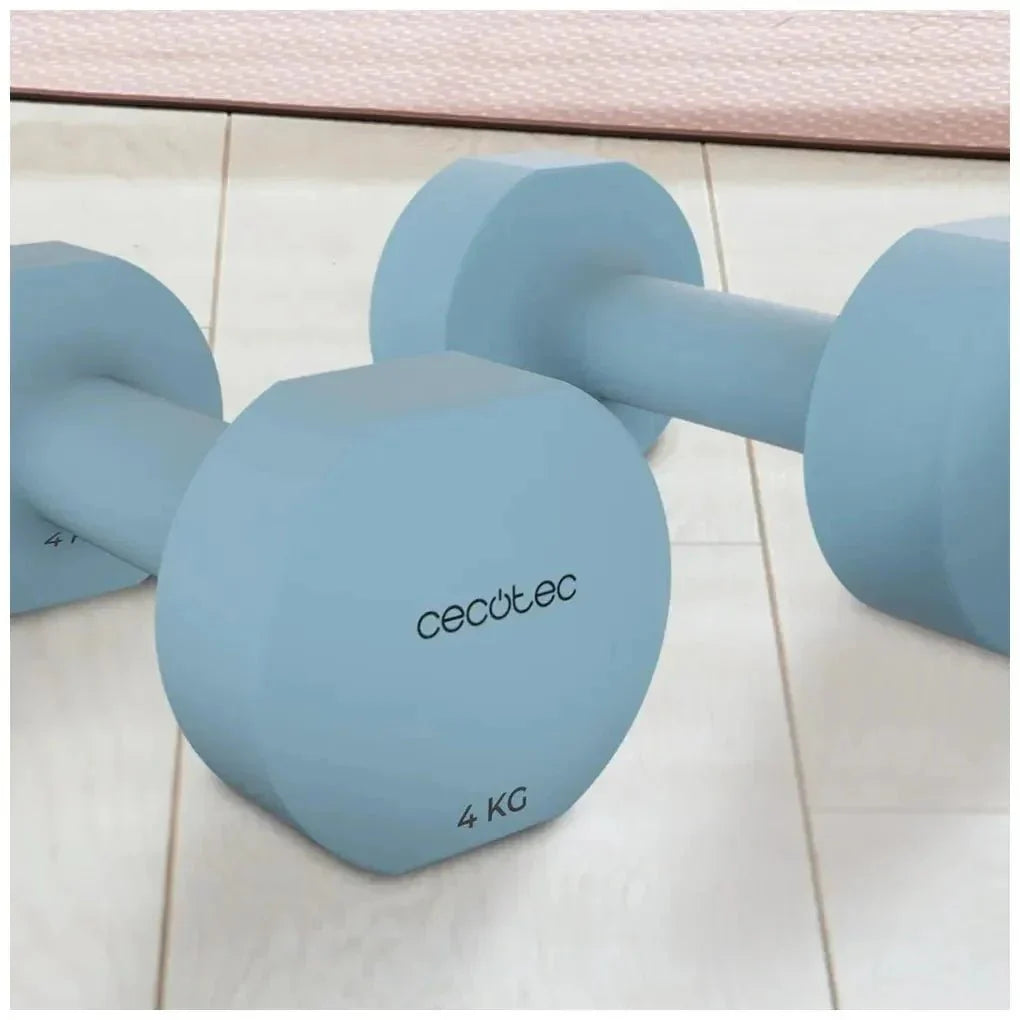 Set de Mancuernas 4kg Antideslizantes para Entrenamiento Funcional y Compacto de Cecotec