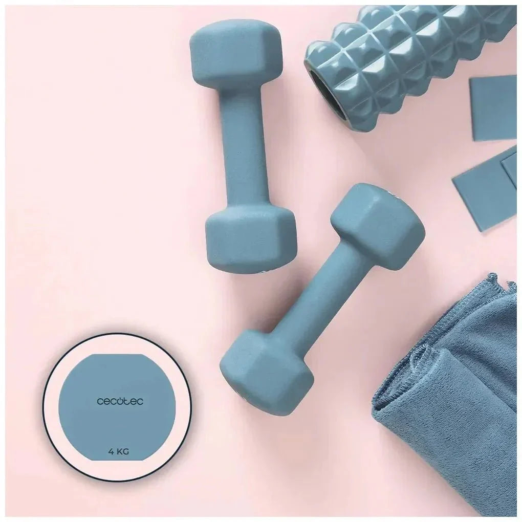 Set de Mancuernas 4kg Antideslizantes para Entrenamiento Funcional y Compacto de Cecotec
