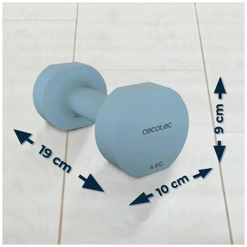 Set de Mancuernas 4kg Antideslizantes para Entrenamiento Funcional y Compacto de Cecotec
