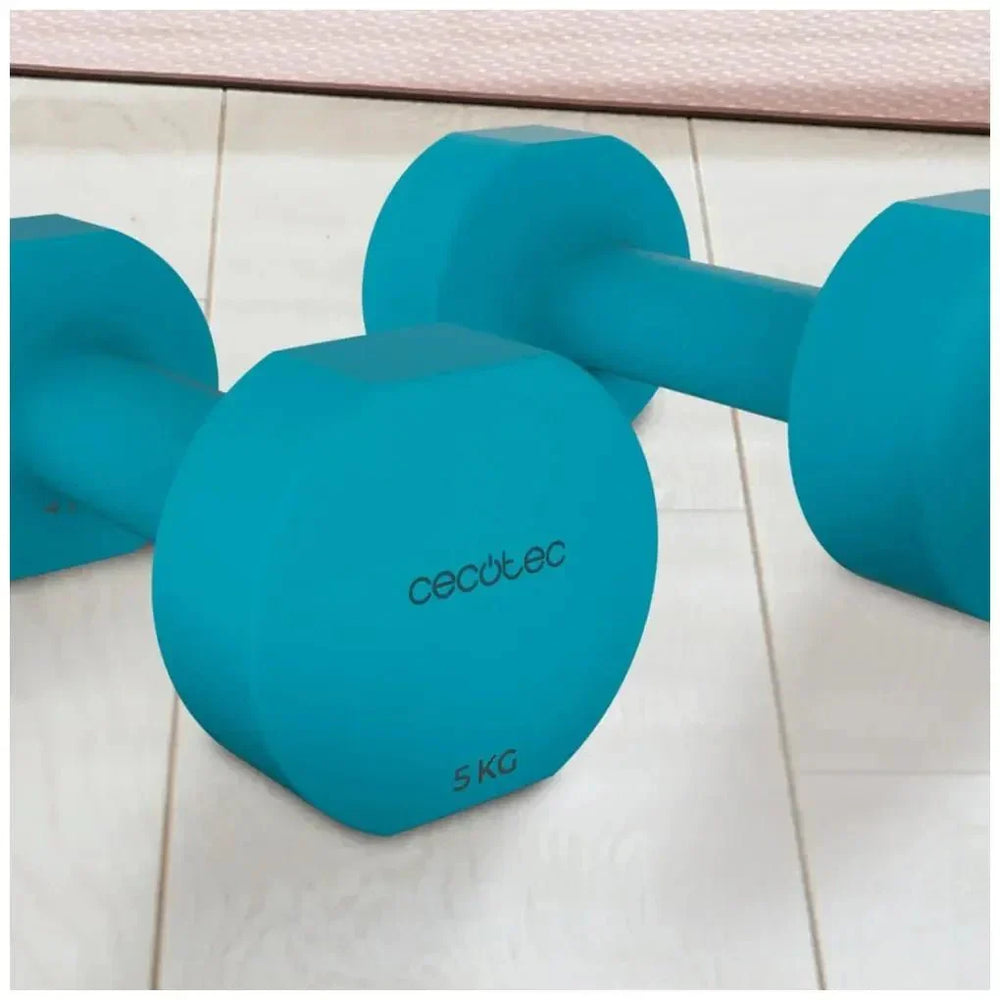 Set de Mancuernas 5kg Antideslizantes con Neopreno para Entrenamiento Funcional de Cecotec