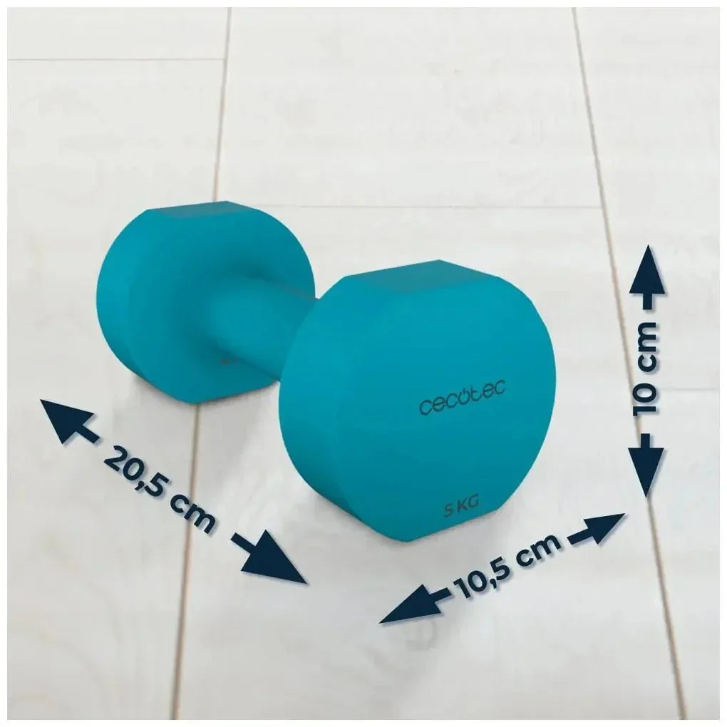 Set de Mancuernas 5kg Antideslizantes con Neopreno para Entrenamiento Funcional de Cecotec