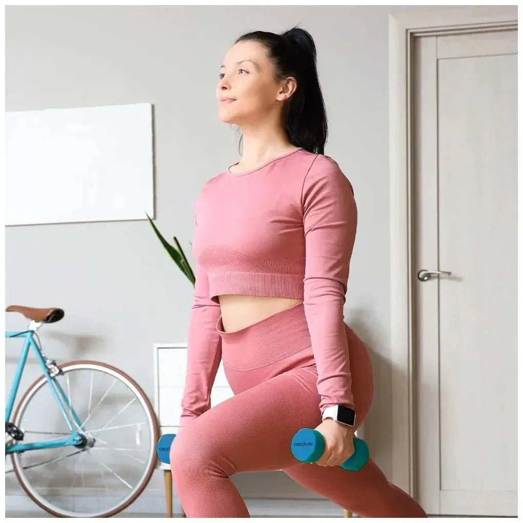 Set de Mancuernas 5kg Antideslizantes con Neopreno para Entrenamiento Funcional de Cecotec