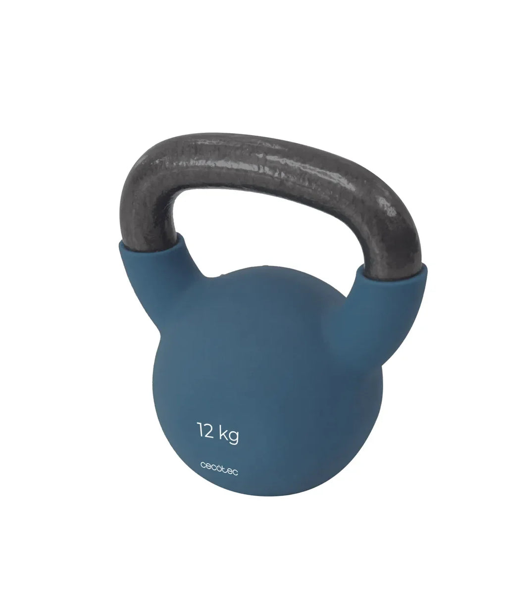 Pesa Rusa Drumfit KettleBell 12000 Neo de 12 kg con revestimiento de neopreno y agarre ergonómico Cecotec