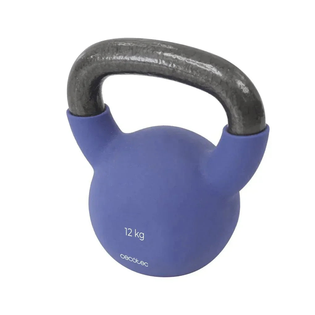 Pesa Rusa Drumfit KettleBell 12000 Neo de 12 kg con revestimiento de neopreno y agarre ergonómico Cecotec