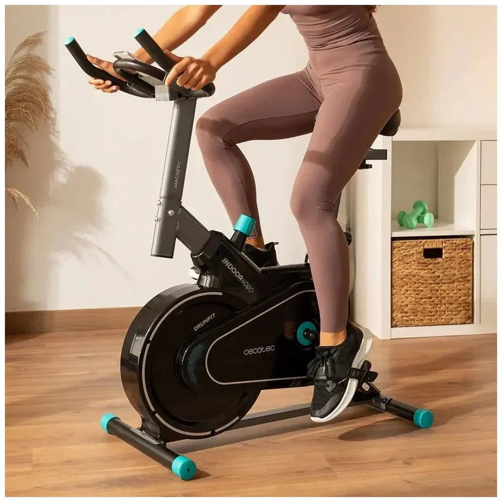 Bicicleta estatica Indoor Drumfit 4000 con resistencia magnética MagnetSystem volante de inercia de 4 kg y conexión APP Cecotec