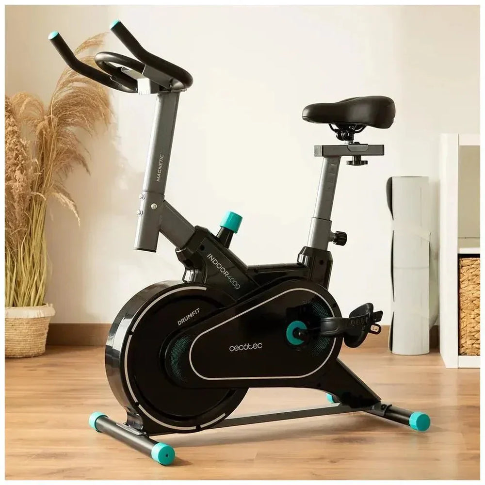 Bicicleta estatica Indoor Drumfit 4000 con resistencia magnética MagnetSystem volante de inercia de 4 kg y conexión APP Cecotec