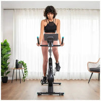 Bicicleta Estatica Indoor Drumfit 10000 con resistencia magnética volante de inercia de 10 kg y conectividad APP Kinomap Cecotec