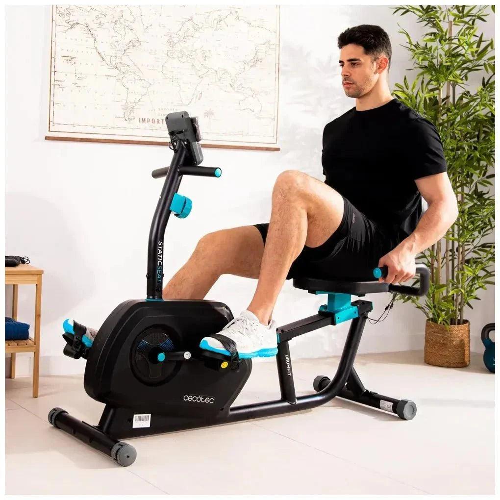 Bicicleta Estática Reclinable con Resistencia Magnética y Pantalla LCD de Cecotec