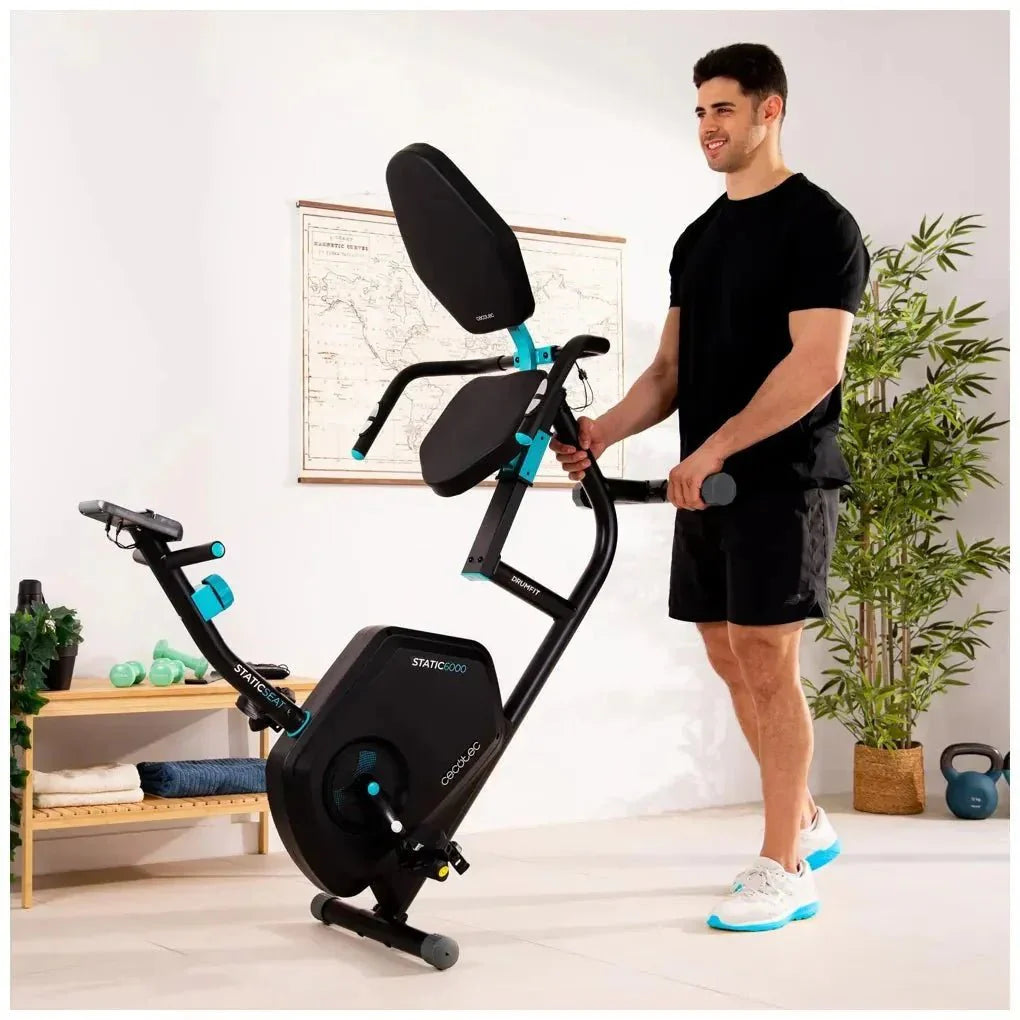 Bicicleta Estática Reclinable con Resistencia Magnética y Pantalla LCD de Cecotec
