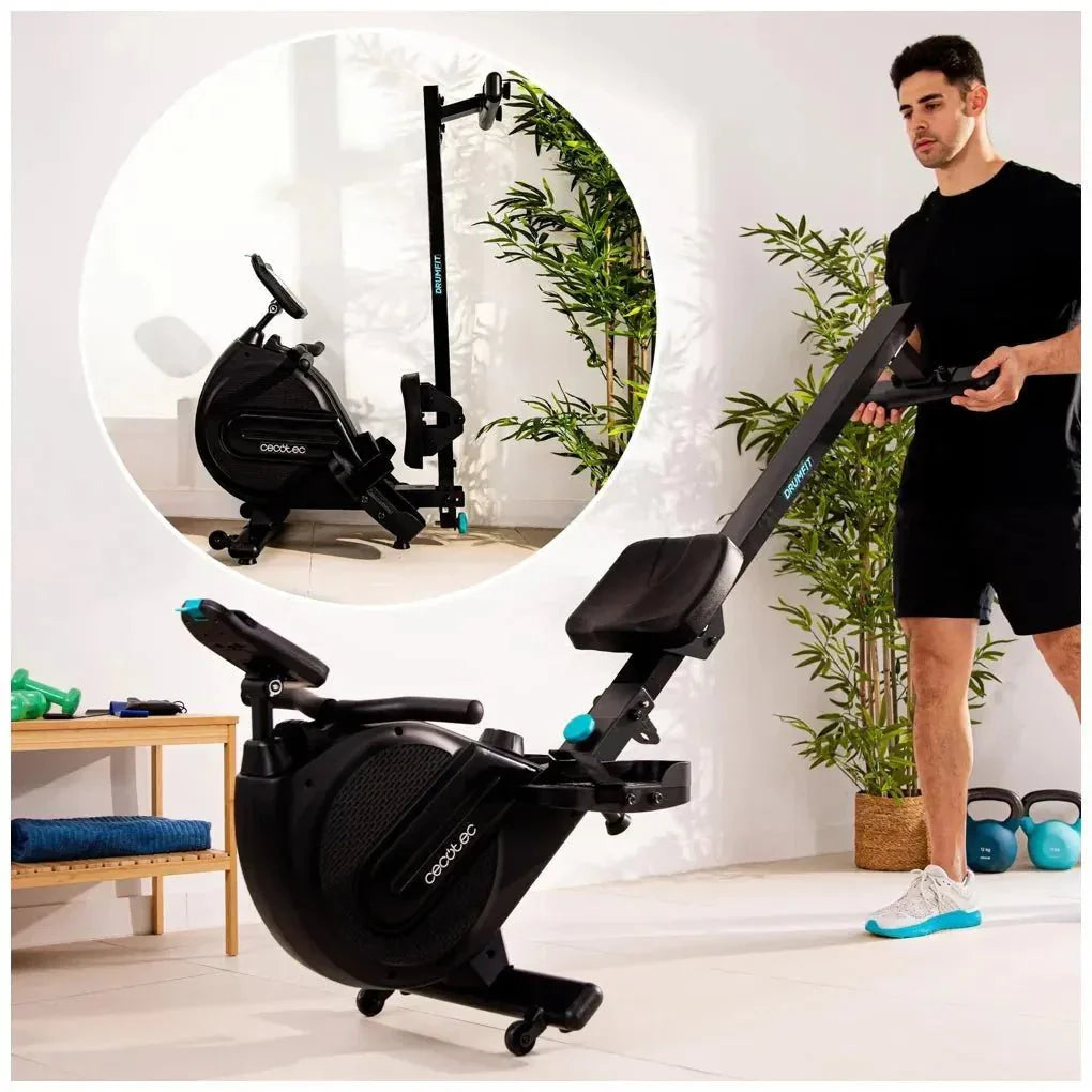 Máquina de Remo Plegable Drumfit Rower 9000: Resistencia Magnética y LCD de Cecotec