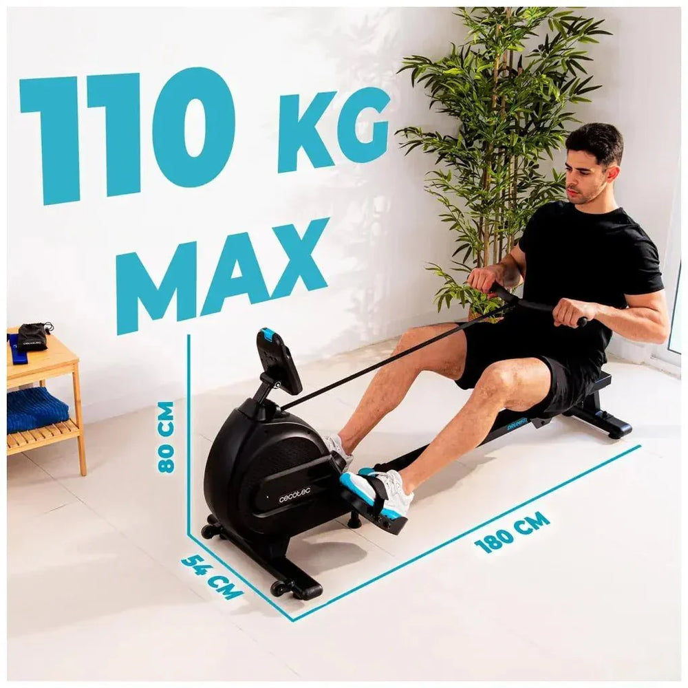 Máquina de Remo Plegable Drumfit Rower 9000: Resistencia Magnética y LCD de Cecotec